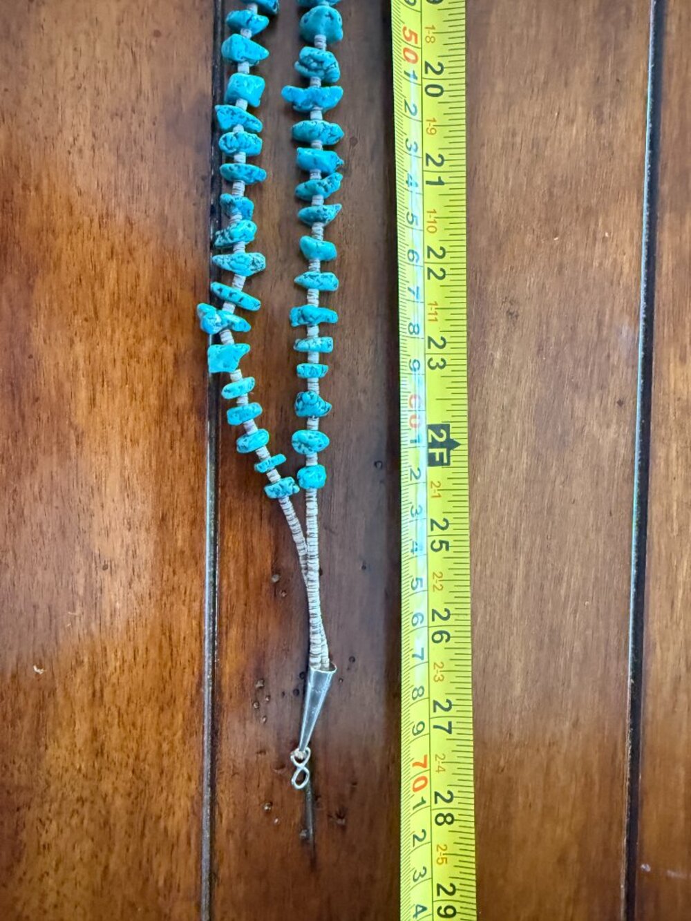 Navajo Indian 2 Strand Turquoise Stone & Shell Heishi Necklace. 136 Grams - Picture 2 of 11